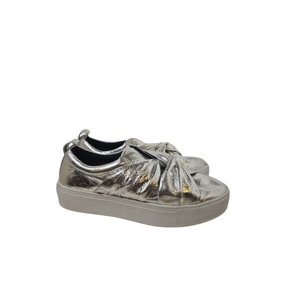 REBECCA MINKOFF Nicole Knot Sneakers In Silver Size 7.5 - Picture 2 of 7